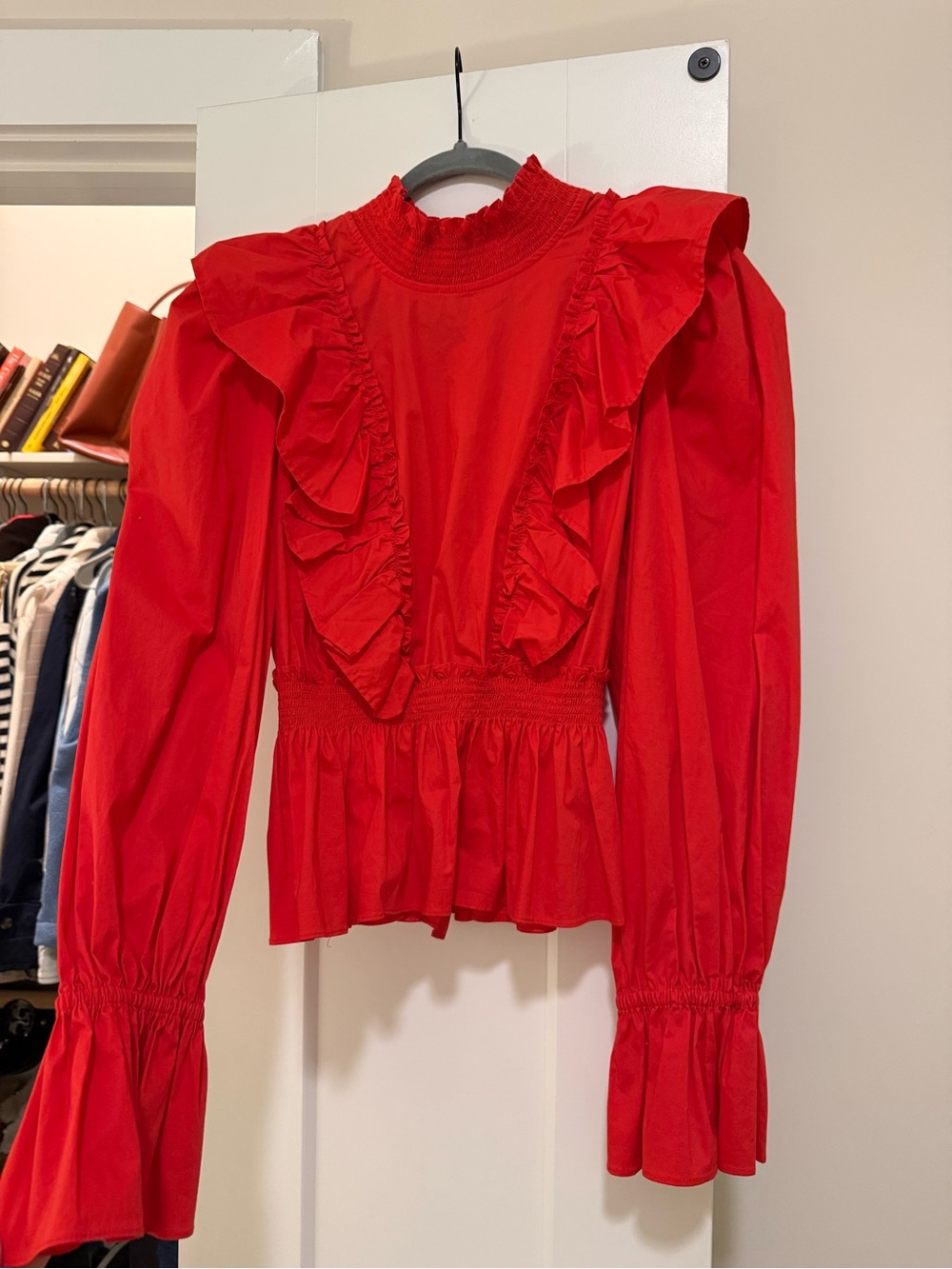 Sea New York Red Ruffle Top